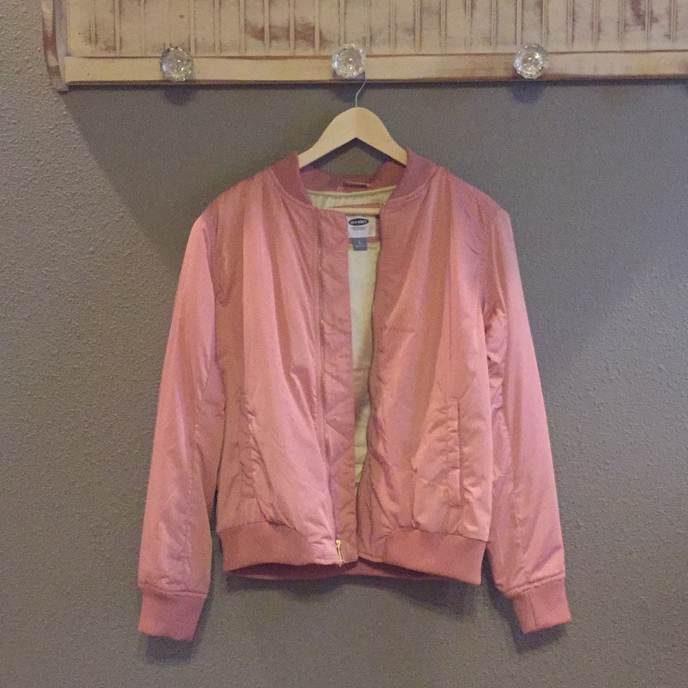 Old Navy Dusty Pink Bomber Jacket- Sz L